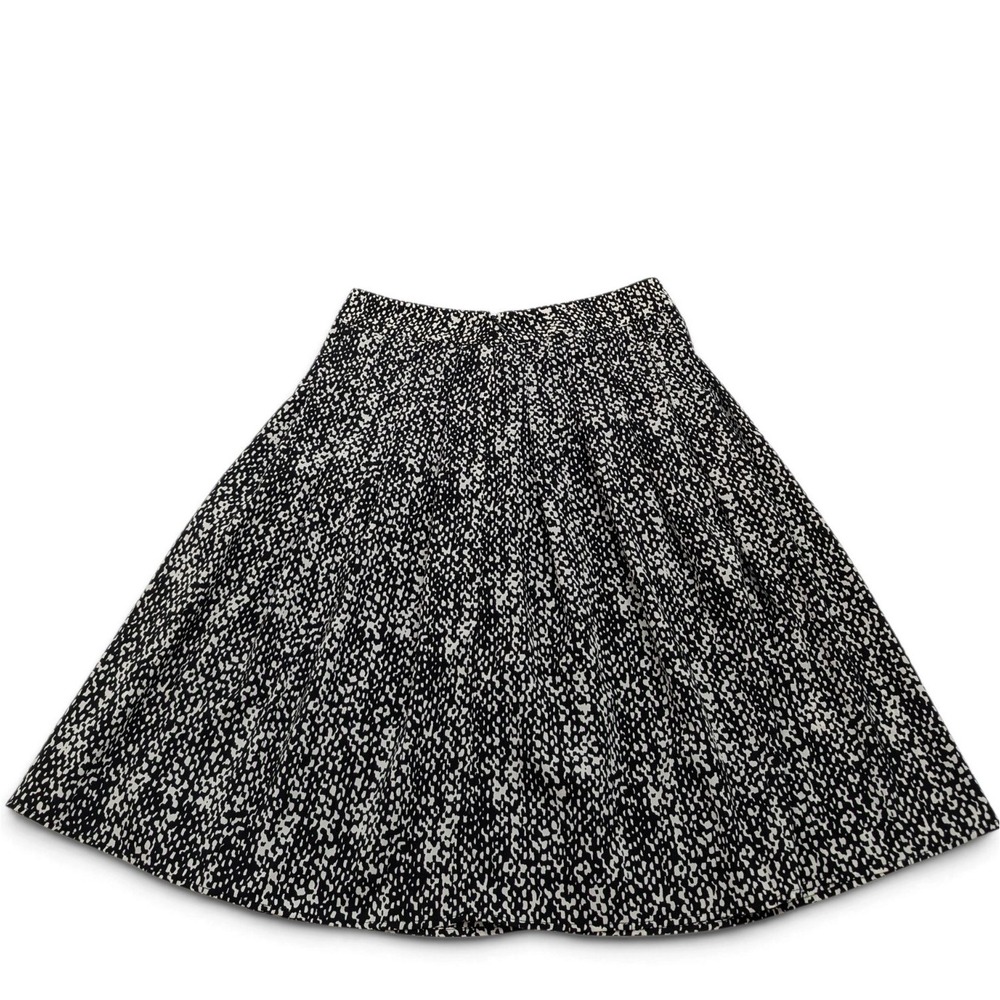 Talbots Petites Black White Abstract Print A Line Lined Skirt 2P